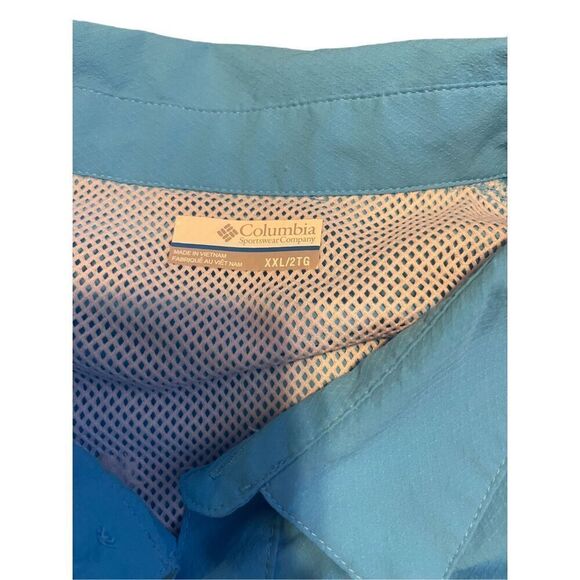 Columbia Mens Blue Full Buttons Up Collared Long Sleeve Fishing Shirt Size XXL - Picture 10 of 16